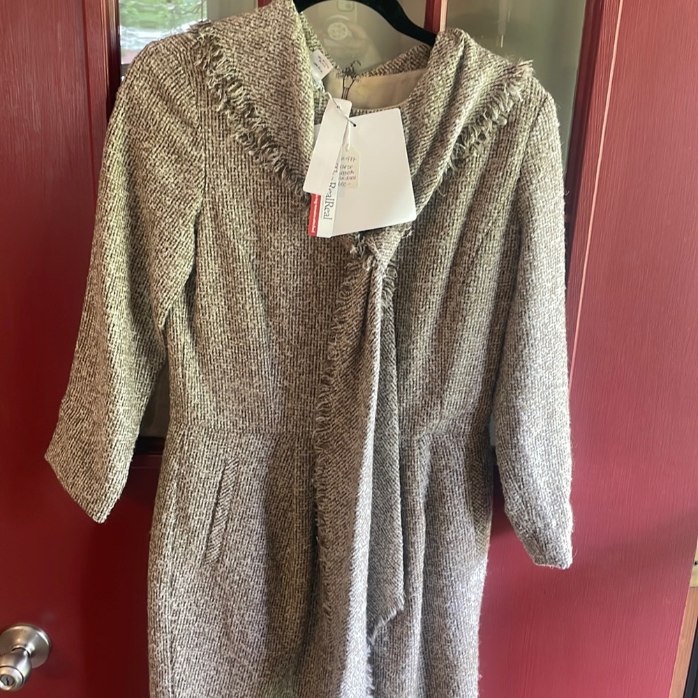 Tweed Neutral Oscar de la Renta Dress
